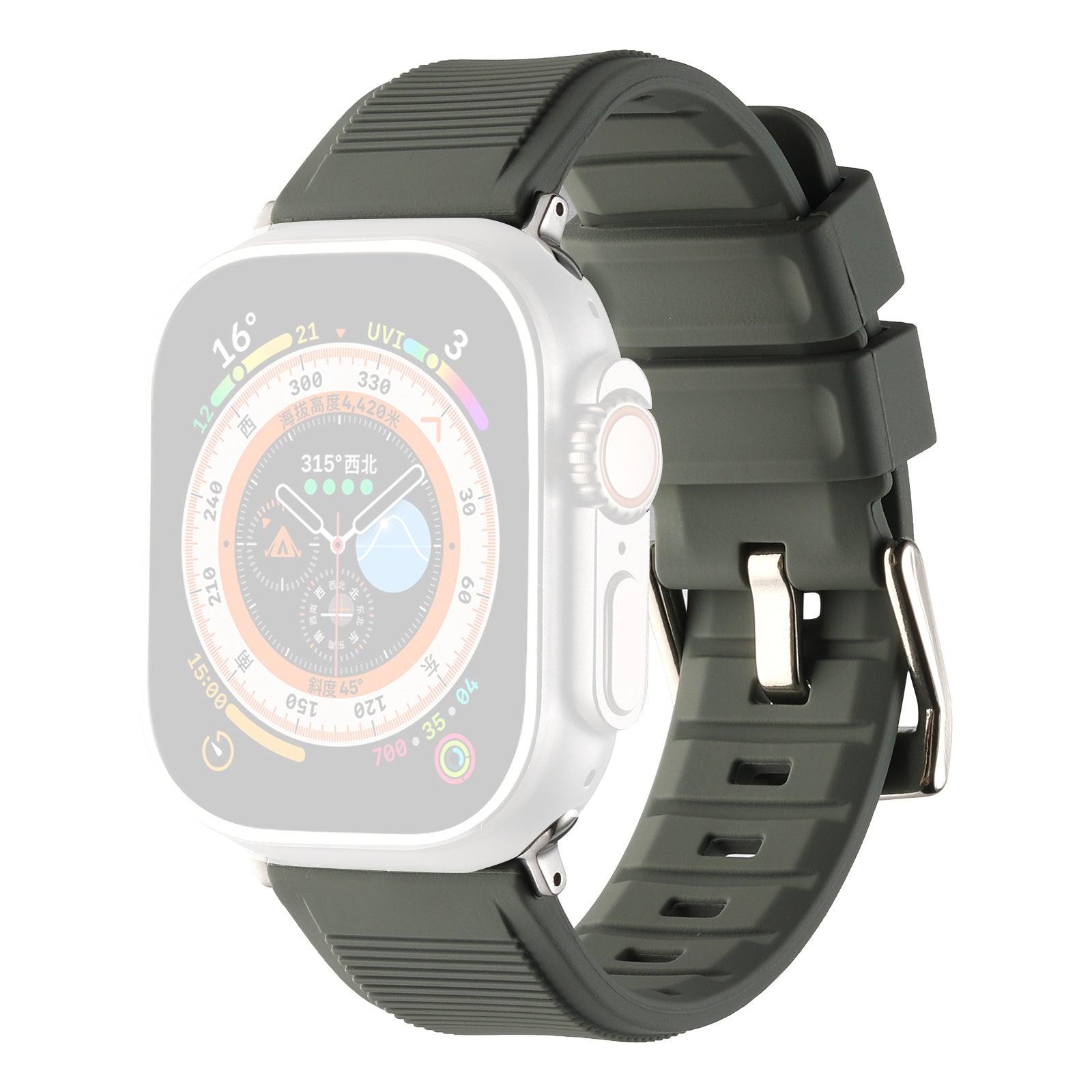Uniqkart for Apple Watch Ultra 49mm / Series 8 7 45mm / 6 5 4 SE (2022) SE 44mm / 3 2 1 42mm Silicone Strap Dual Loop Watch Band - Dark Grey Uniqkart for Apple Watch Ultra 49mm / Series 8 7 45mm / 6 5 4 SE (2022) SE 44mm / 3 2 1 42mm Silicone Strap Dual Loop Watch Band - Dark Grey